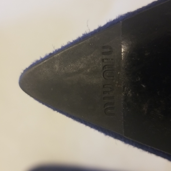 Mui Miu Navy Suede Kitten Heel 39 - Picture 8 of 8